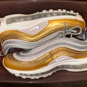 Nike Gold and Silver Air Max 97